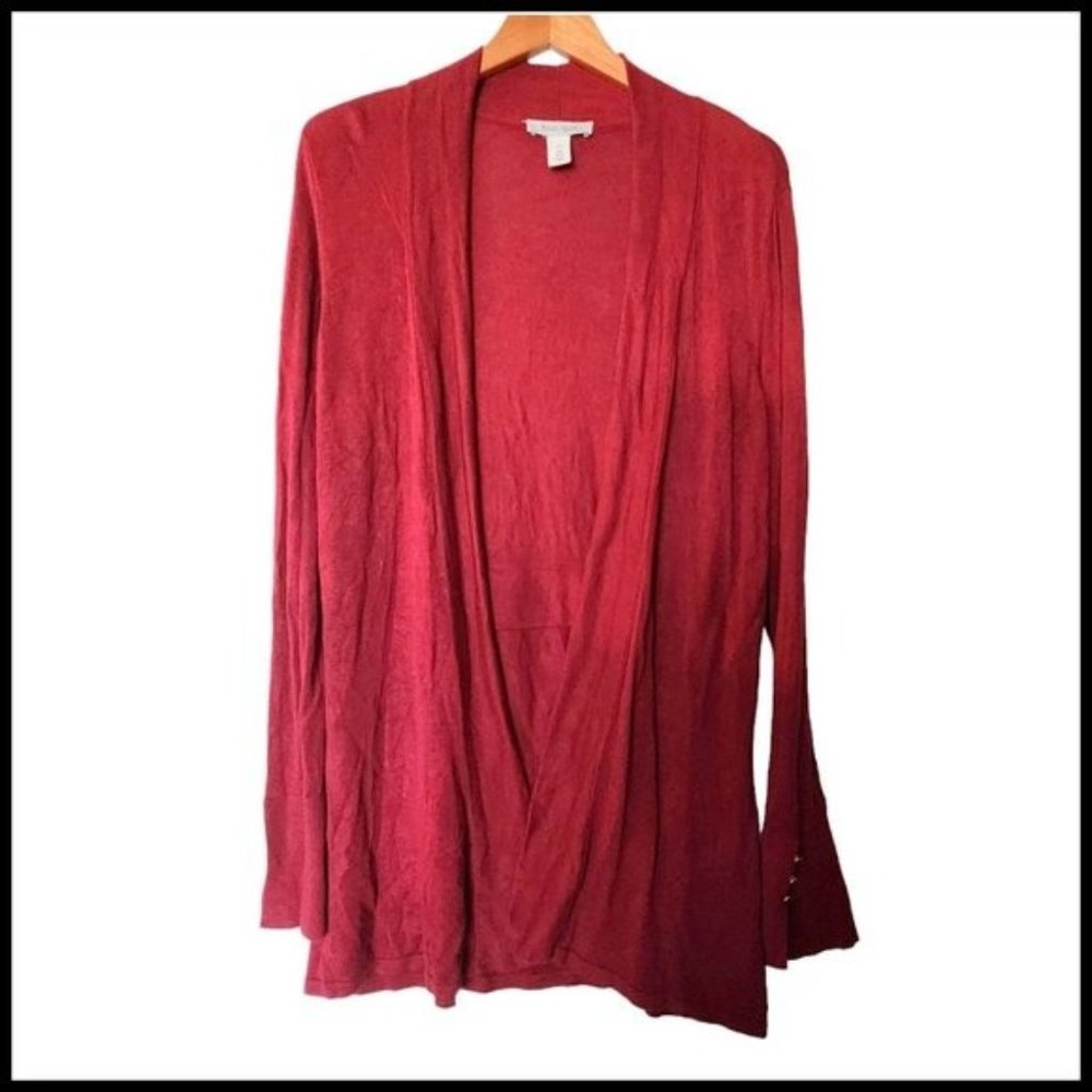 White House Black Market Red Open Front Cardigan size XL